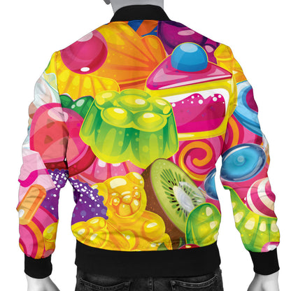 Candy Pattern Print Design CA01 Men Bomber Jacket