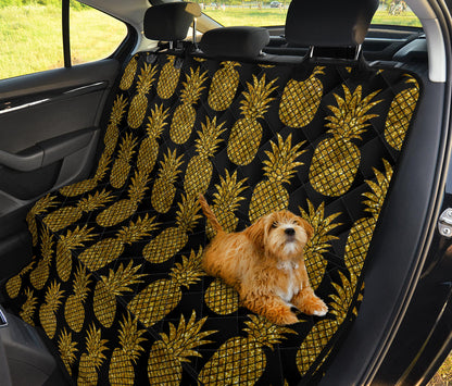 Gold Pineapple Pattern Print Design PP011 Rear Dog  Seat Cover
