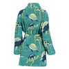 Sea Turtle Pattern Print Design T08 Women Bathrobe