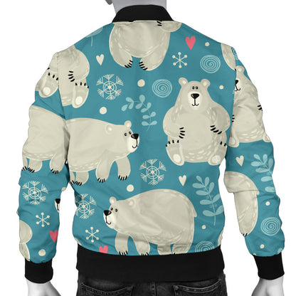 Bear Pattern Print Design BE04 Men Bomber Jacket
