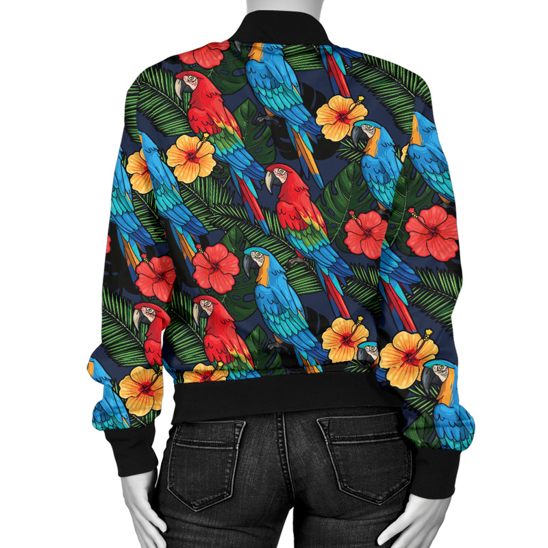 Parrot Pattern Print Design A01 Women's Bomber Jacket