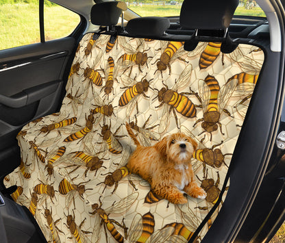 Bee Pattern Print Design BEE05 Rear Dog  Seat Cover