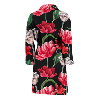 Tulip Pattern Print Design TP08 Men Bathrobe