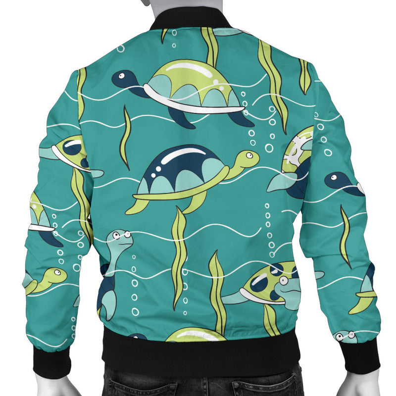 Sea Turtle Pattern Print Design T08 Men Bomber Jacket