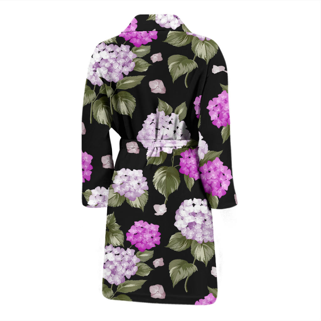 Hydrangea Pattern Print Design HD011 Men Bathrobe
