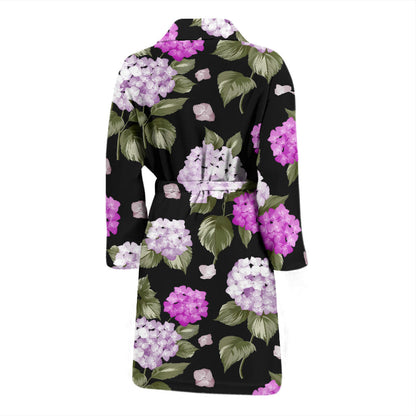 Hydrangea Pattern Print Design HD011 Men Bathrobe