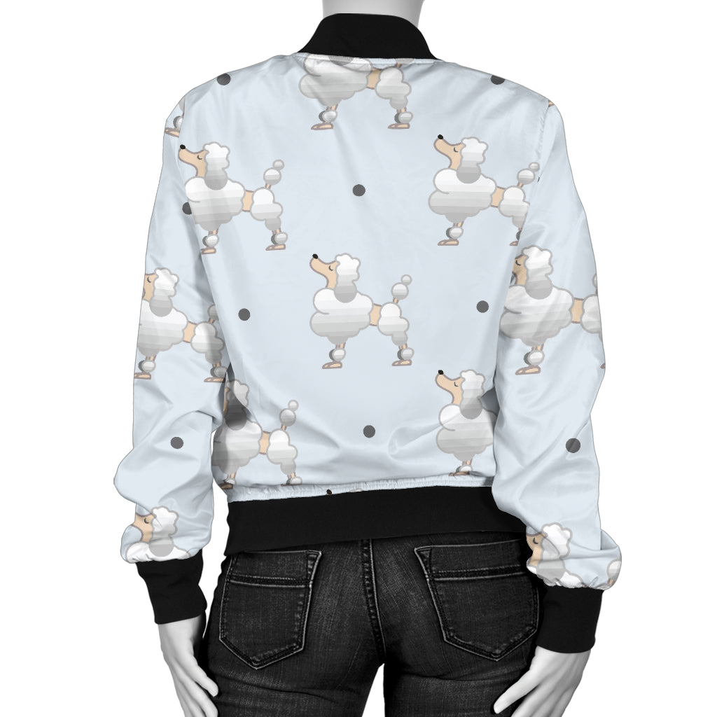 Poodle Pattern Print Design A05 Women's Bomber Jacket