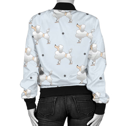 Poodle Pattern Print Design A05 Women's Bomber Jacket
