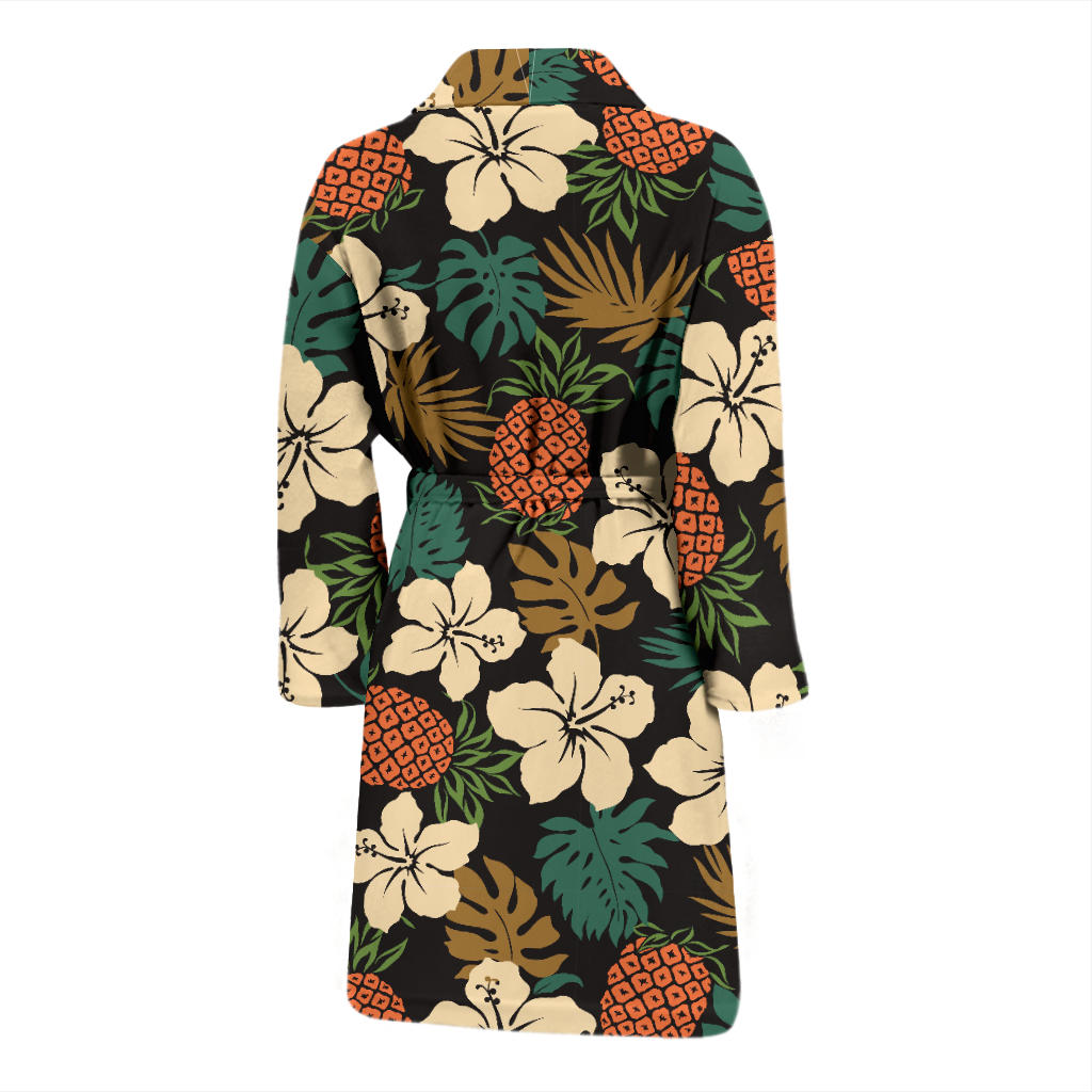 Hawaiian Themed Pattern Print Design H08 Men Bathrobe