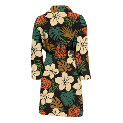 Hawaiian Themed Pattern Print Design H08 Men Bathrobe