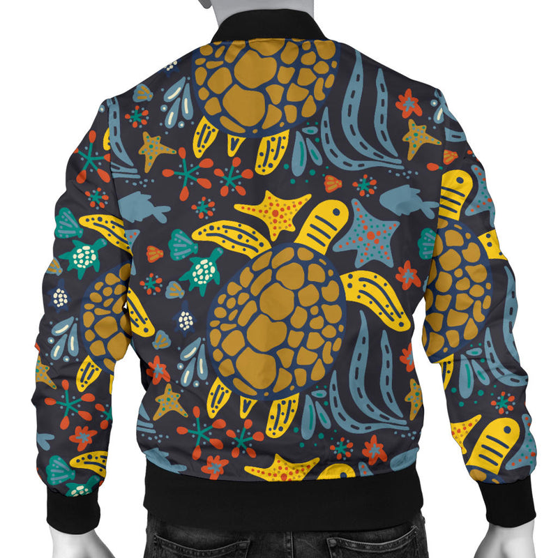 Sea Turtle Pattern Print Design T03 Men Bomber Jacket