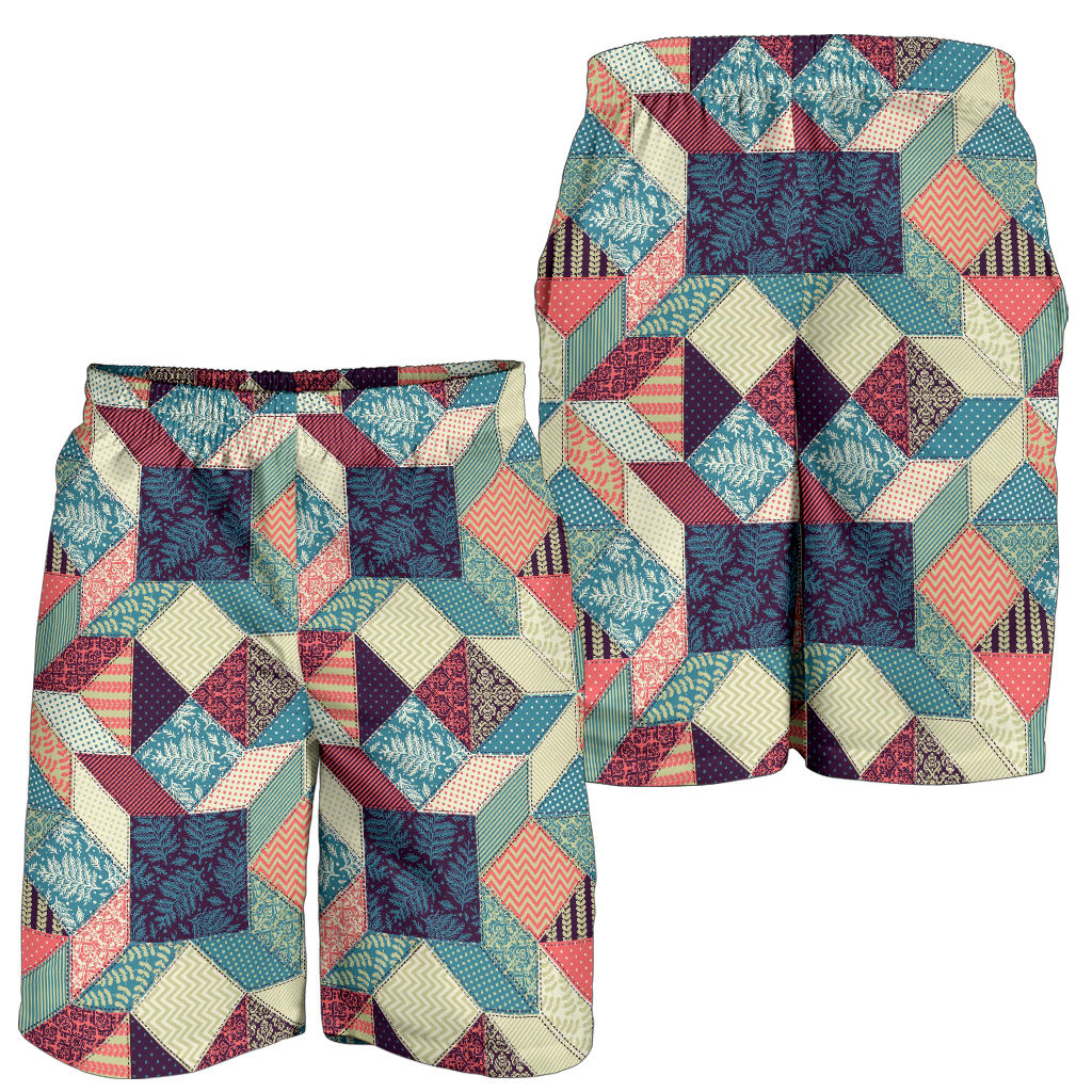 Patchwork Pattern Print Design 02 Mens Shorts