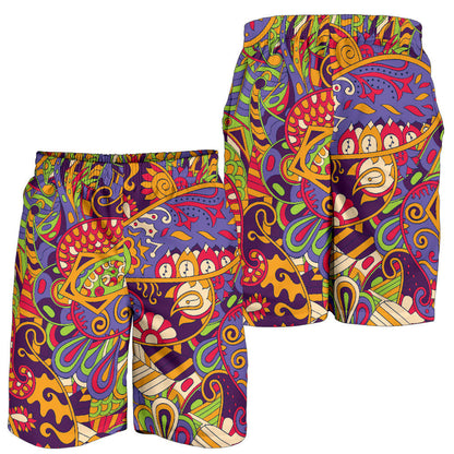 Funky Retro Pattern Print Design A04 Mens Shorts
