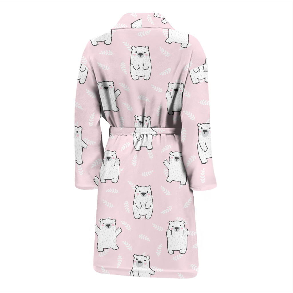 Polar Bear Pattern Print Design PB09 Men Bathrobe