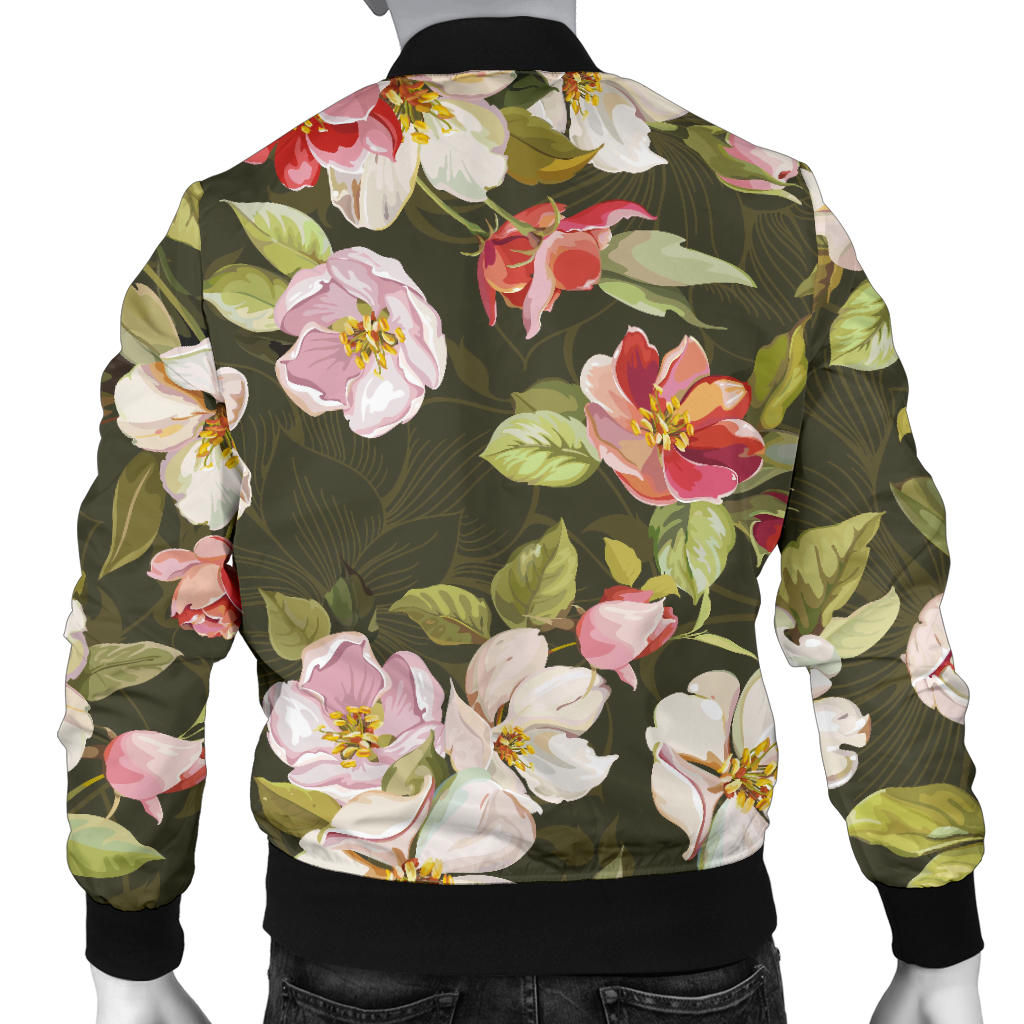 Apple blossom Pattern Print Design AB01 Men Bomber Jacket