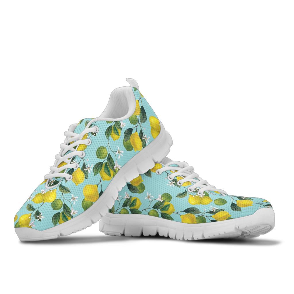 Lemon Pattern Print Design LM05 Sneakers White Bottom Shoes