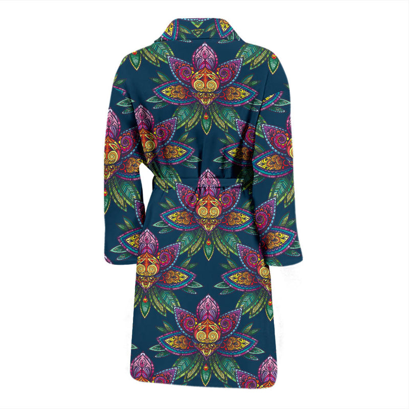 Lotus Boho Pattern Print Design LO04 Men Bathrobe