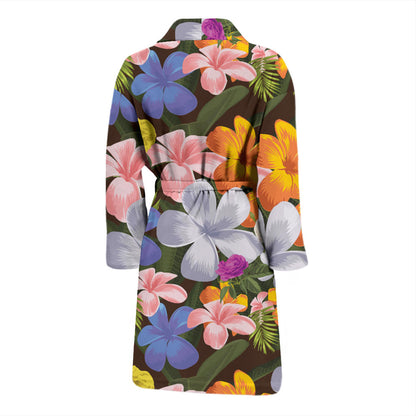 Plumeria Pattern Print Design PM03 Men Bathrobe