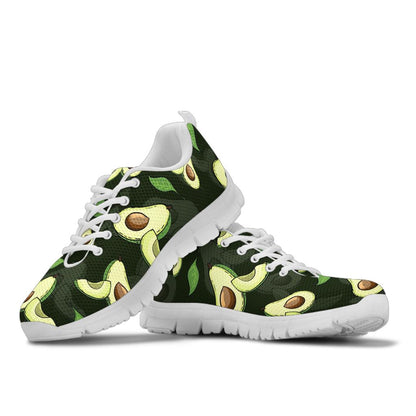Avocado Pattern Print Design AC07 Sneakers White Bottom Shoes