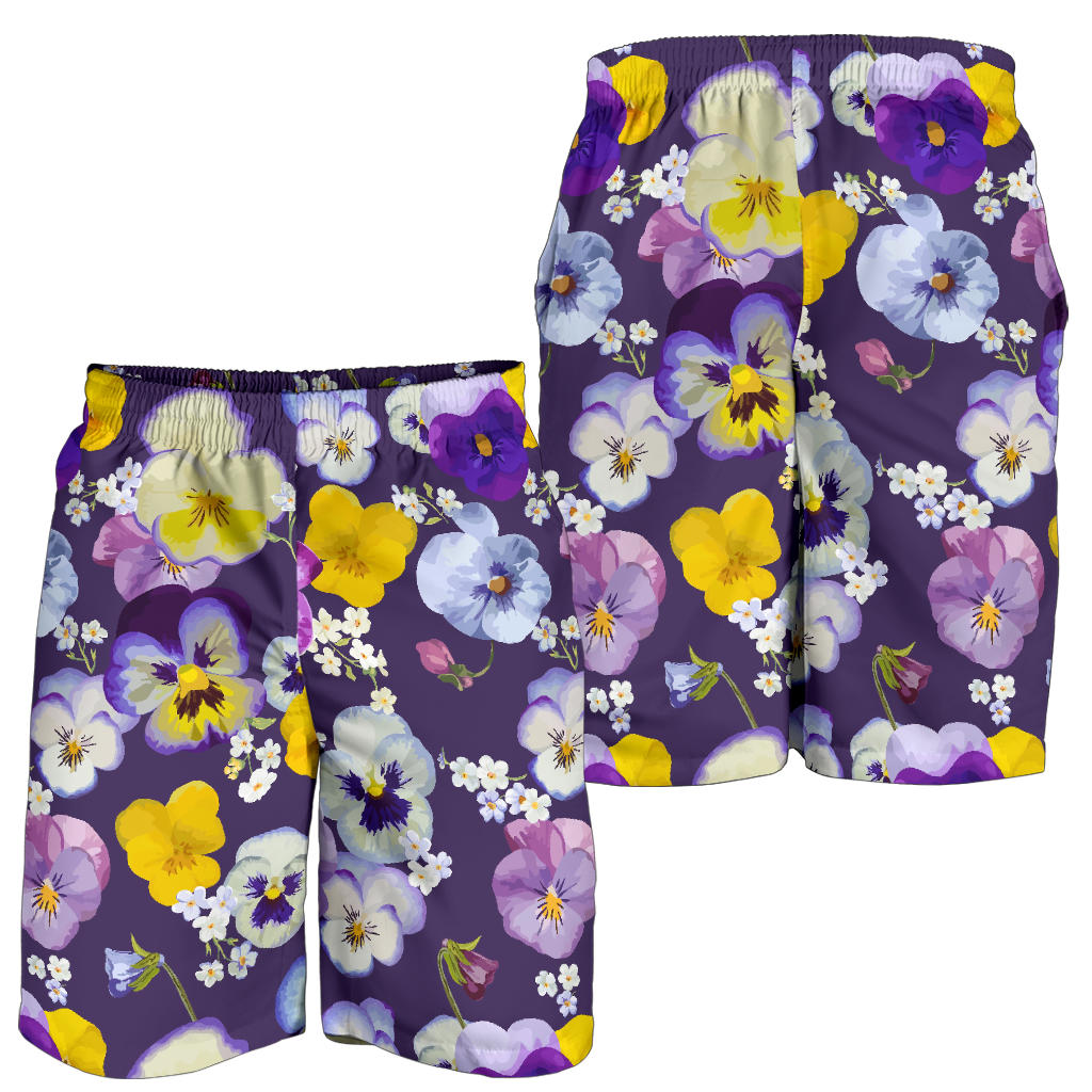 Pansy Pattern Print Design PS02 Mens Shorts