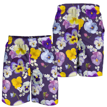 Pansy Pattern Print Design PS02 Mens Shorts