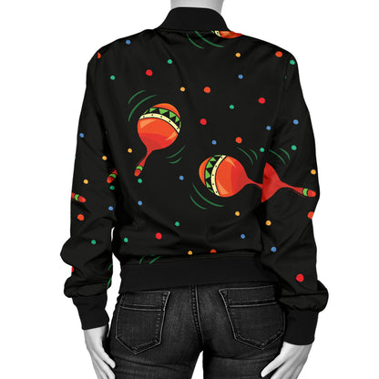 Maracas Pattern Print Design 03 Women's Bomber Jacket