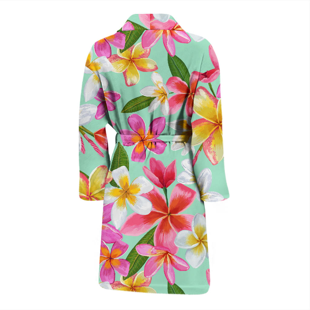 Plumeria Pattern Print Design PM014 Men Bathrobe