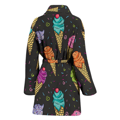 Ice Cream Pattern Print Design IC06 Women Bathrobe