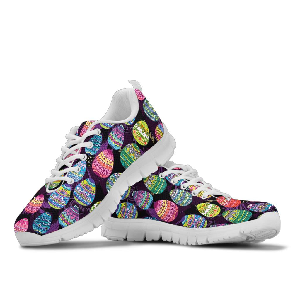 Easter Eggs Pattern Print Design RB08 Sneakers White Bottom Shoes
