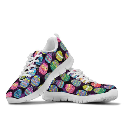 Easter Eggs Pattern Print Design RB08 Sneakers White Bottom Shoes