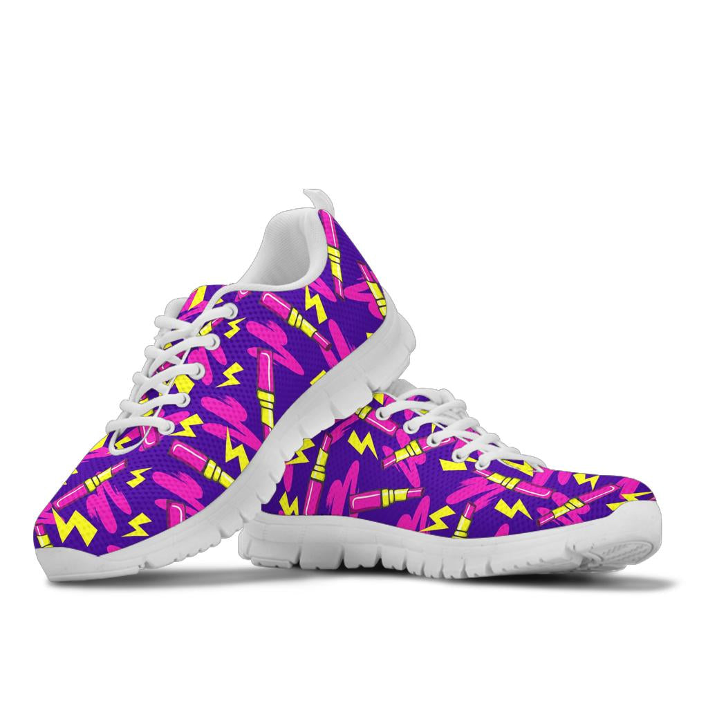Lipstick Pattern Print Design LT04 Sneakers White Bottom Shoes