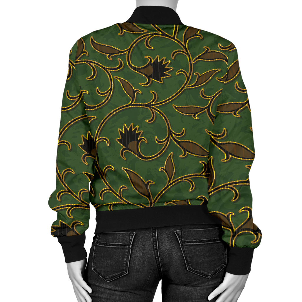 Brocade Pattern Print Design 02 Women's Bomber Jacket