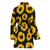 Sunflower Pattern Print Design SF05 Women Bathrobe