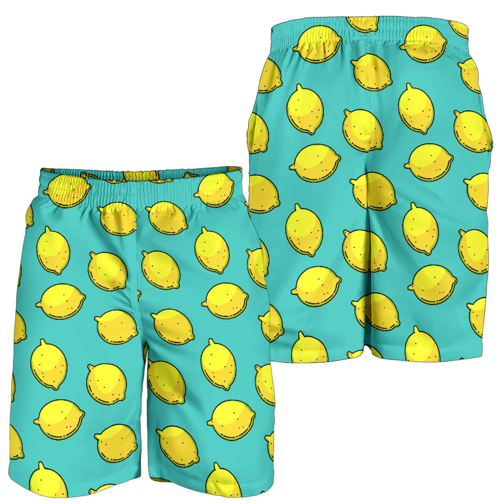 Lemon Pattern Print Design LM04 Mens Shorts