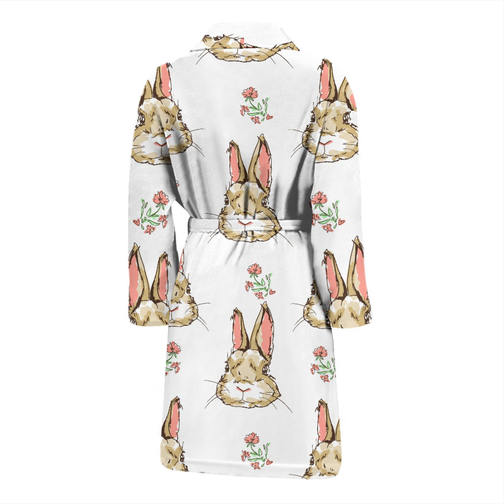 Rabbit Pattern Print Design RB09 Men Bathrobe
