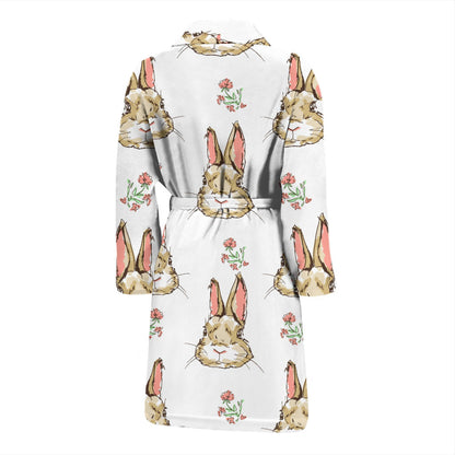 Rabbit Pattern Print Design RB09 Men Bathrobe