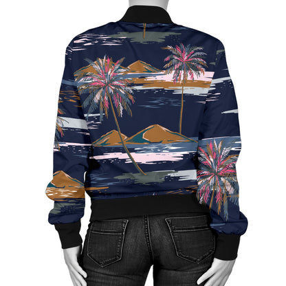 Pacific island Pattern Print Design A06 Women's Bomber Jacket