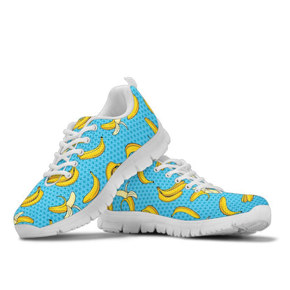 Banana Pattern Print Design BA08 Sneakers White Bottom Shoes