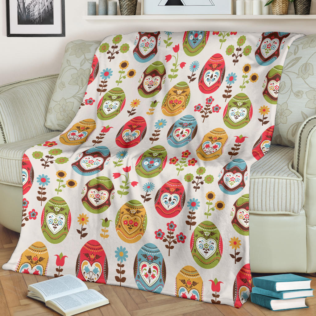 Easter Eggs Pattern Print Design RB011 Fleece Blanket