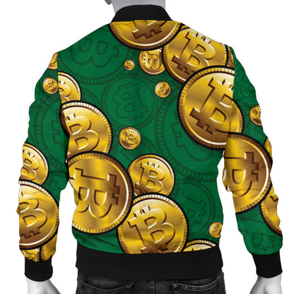 Bitcoin Pattern Print Design DO02 Men Bomber Jacket