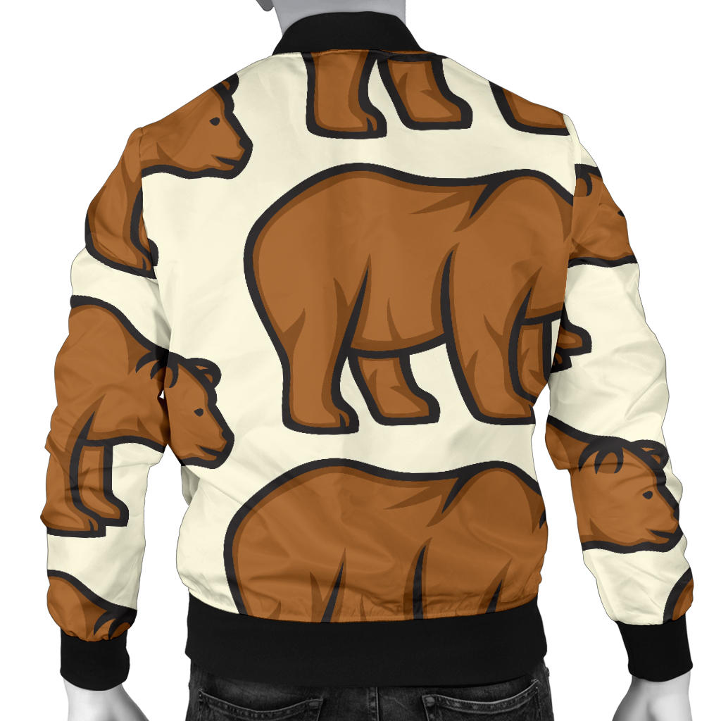 Bear Pattern Print Design BE05 Men Bomber Jacket
