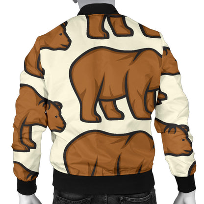 Bear Pattern Print Design BE05 Men Bomber Jacket