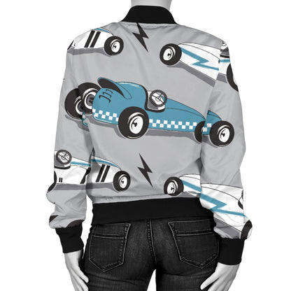 Racing Vintage Pattern Print Design A02 Women's Bomber Jacket