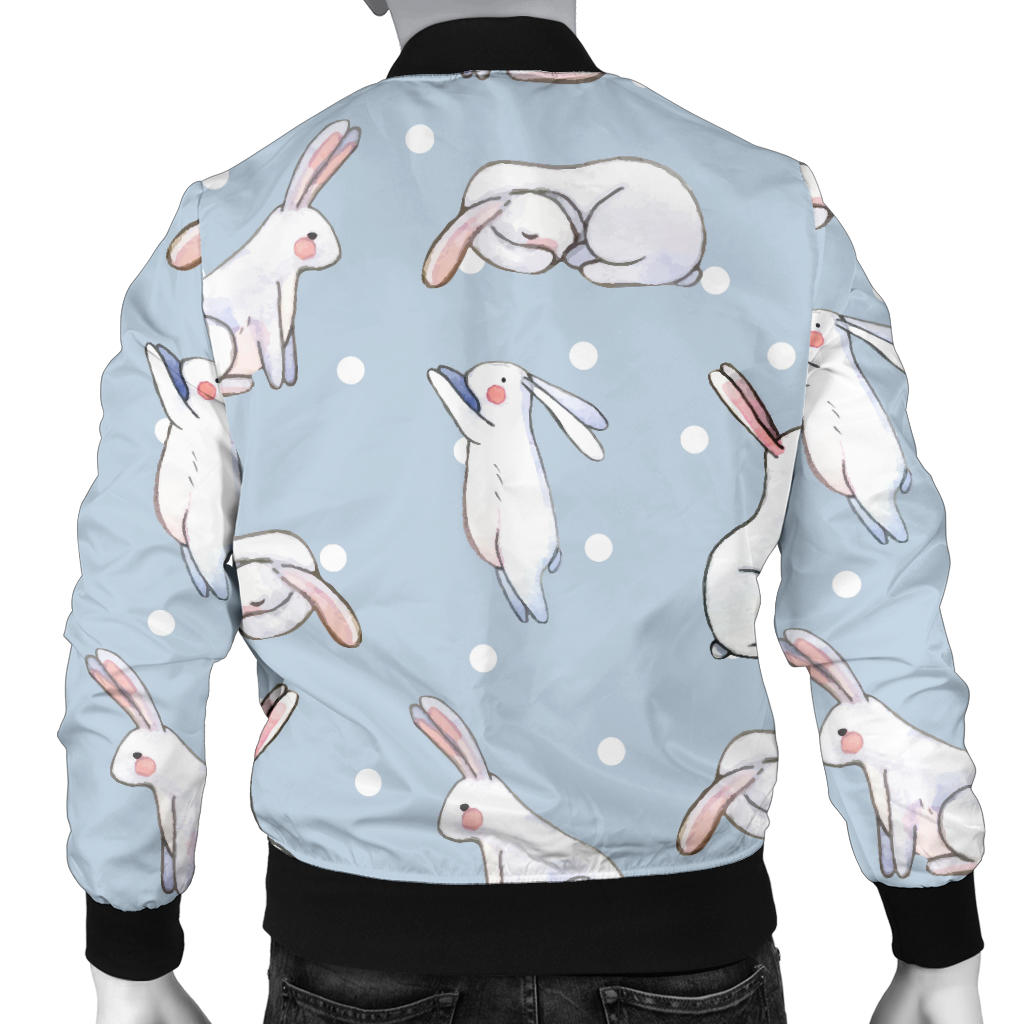 Rabbit Pattern Print Design RB06 Men Bomber Jacket