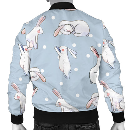 Rabbit Pattern Print Design RB06 Men Bomber Jacket
