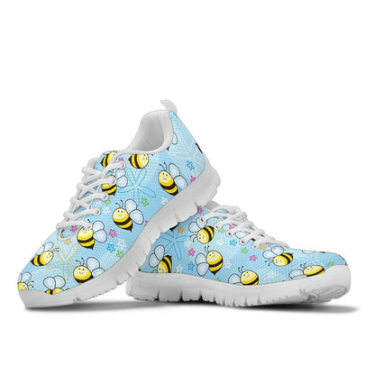Bee Pattern Print Design BEE03 Sneakers White Bottom Shoes