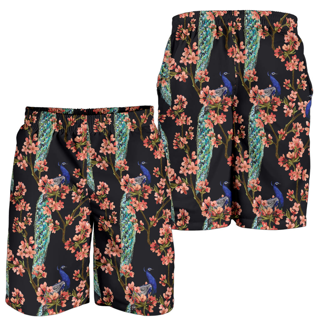 Peacock Pattern Print Design A01 Mens Shorts
