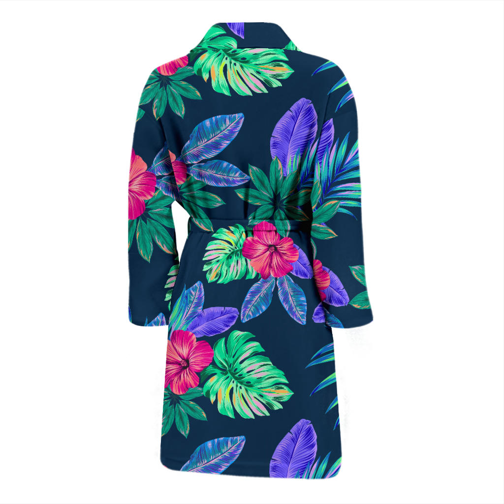 Tropical Flower Pattern Print Design TF09 Men Bathrobe