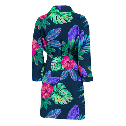 Tropical Flower Pattern Print Design TF09 Men Bathrobe