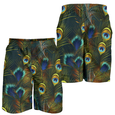 Peacock Feather Pattern Print Design A03 Mens Shorts